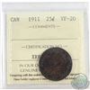 Image 1 : 1911 Canada 25-cent ICCS Certified VF-20