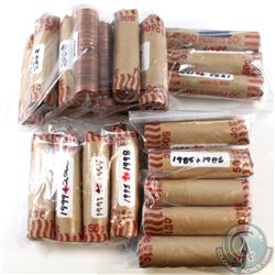 Estate Lot of Mixed Canada 1-cent Rolls dating 1960 to 2012. Please note each Roll contains multiple