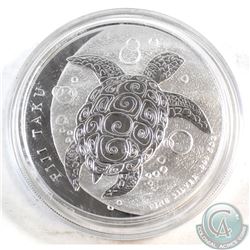 2012 Fiji 5oz Fine Silver Hawksbill Turtle. Please note the capsule is scuffed (TAX Exempt)