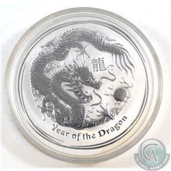 2012 Australia $10 Year of the Dragon 10oz Fine Silver Coin (TAX Exempt). Lightly toned.