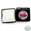 Image 1 : 2003 50th Anniversary Corvette, Colourized 1oz Fine Silver Eagle. Coin comes encapsulated in the Ori