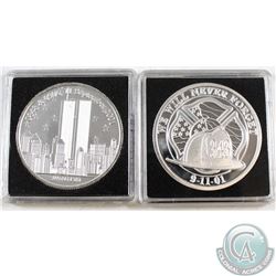 Pair of 9/11 Firefighters - We will Never Forget 1oz Fine Silver Rounds (Tax Exempt) 2pcs