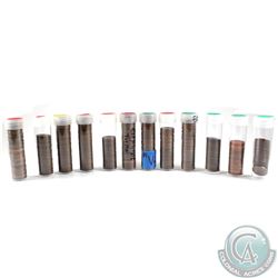 Estate Lot of 12x Canada 1-cent Full and Partial Mixed Rolls. You will receive 6x Full RollS and 6x 