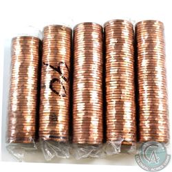 1990, 1991, 1992, 1993 & 1994 Canada 1-cent Original Roll of 50pcs. Some rolls are torn on one end. 