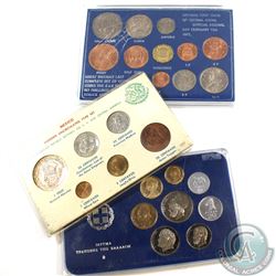 3x World Commemorative Sets: 1965 Mexican 6-coin Set with Silver one Pesos (holder is Worn and scuff