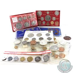 Estate Lot of 13x World Coin Sets: 1965 Mexico 5-coin Set (missing stamp), 2x 1966 Mexico 5-coin Set