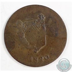 1820 Pre-Confederation Lower Canada  Bust and Harp  Token struck in brass, Circa 1830-1835 with info