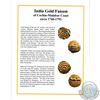 Image 2 : India Gold Fanam of Cochin-Malabar Coast Circa 1760-1791 with information display card.