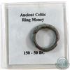 Image 1 : Ancient Celtic Bronze Ring Money 150-50 BC with Informational Display Card