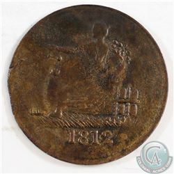 1812 Lower Canada  Tiffin  Brass Token Circa 1830-1835 with informational display card