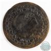 Image 2 : 1812 Lower Canada" Tiffin" Brass Token Circa 1830-1835 with informational display card