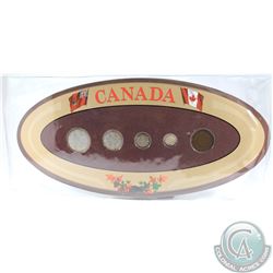 1918 Canada 5-coin Year Set in Decorative Holder