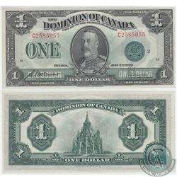 1923 Dominion of Canada DC-25J  McCavour-Saunders Green Seal, Series C Group 2 Banknote in UNC