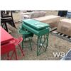 Image 2 : TRACTOR BISTRO TABLE & (2) SWIVEL STOOLS