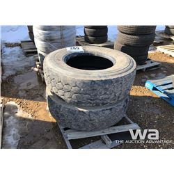(2) 385/65R22.5 TRUCK STEERING TIRES