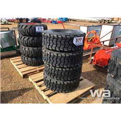 (4) MARCHER 12X16.5 SKID STEER TIRES