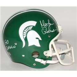Morten Andersen Signed Michigan State Spartans Full-Size Helmet Inscribed "Go Green" (Radtke Hologra
