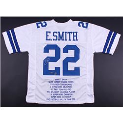 Emmitt Smith Signed Cowboys Career Highlight Stat Jersey (PROVA Hologram  Smith Hologram)