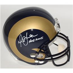 Marshall Faulk Signed Rams Full-Size Helmet Inscribed "HOF 20XI" (JSA COA)