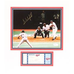 Dave Winfield Signed Twins 13.5x15 Custom Matted Photo Display With Twins vs. Athletics Ticket (JSA 