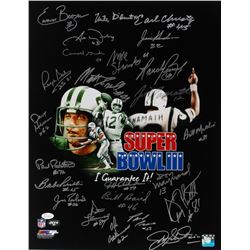 Super Bowl III New York Jets "I Guarantee It" 16x20 Photo Signed by (24) With Joe Namath, Al Atkinso
