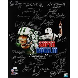 Super Bowl III New York Jets "I Guarantee It" 16x20 Photo Signed by (24) With Joe Namath, Al Atkinso
