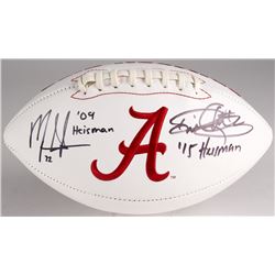 Derrick Henry  Mark Ingram Signed University of Alabama Crimson Tide Logo Football Inscribed "2015 H