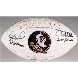 Charlie Ward, Chris Weinke  Jameis Winston Signed Florida State Seminoles Logo Football with (3) Ins