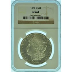 1880 "S" NGC MS64 Morgan Silver Dollar