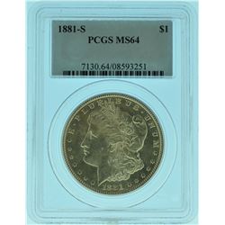 1881 "S" PCGS MS63 Morgan Silver Dollar