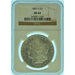 1882 "S" NGC MS63 Morgan Silver Dollar
