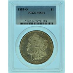 1885 "O" PCGS MS64 Morgan Silver Dollar