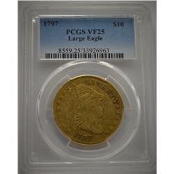 1797 PCGS VF25 Large Eagle $10 Gold