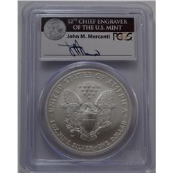 2008 W Reverse of 2007 PCGS MS 69 Mercanti Signed Eagle Silver