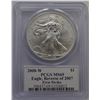 Image 2 : 2008 W Reverse of 2007 PCGS MS 69 Mercanti Signed Eagle Silver