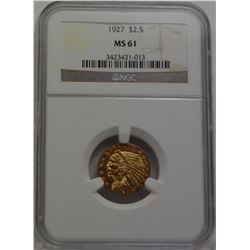 1927 $2 1/2 Gold DOL. NGC MS 61