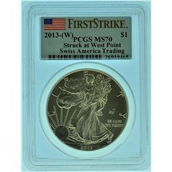 2013 "W" PCGS MS70 First Strike American Silver Eagle