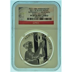 2011 NGC PF69 9/11 Silver Memorial Medal
