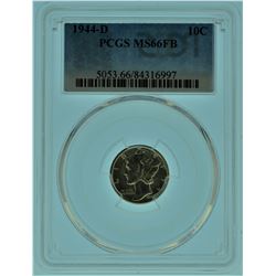 1944 "D" PCGS MS66 FB Mercury Silver Dime