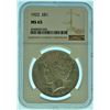 Image 1 : 1922 NGC MS65 Silver Peace Dollar