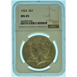 1924 NGC MS65 Morgan Silver Dollar