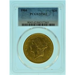 1904 PCGS MS62 $20 Gold Liberty