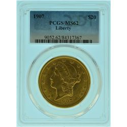 1907 PCGS MS62 $20 Gold Liberty