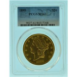 1895 PCGS MS61 $20 Gold Liberty