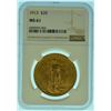 Image 1 : 1913 NGC MS61 $20 Gold Saint Gaudens