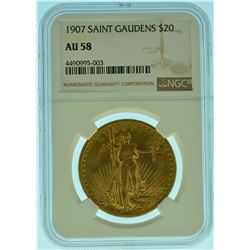 1907 NGC Au58 $20 Gold Saint Gauden