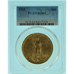 1923 PCGS MS63 $20 Gold Saint Gauden