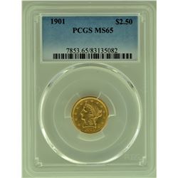 1901 PCGS MS 65 $2.5 Gold Liberty Quarter Eagle