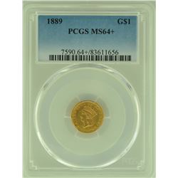 1889 PCGS MS 64+ Gold $1.00