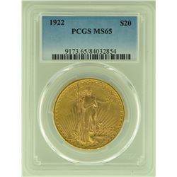 1922 PCGS MS 65 $20 ST Gauden Double Eagle
